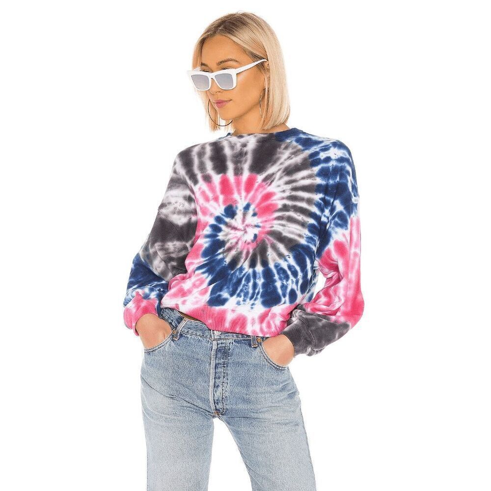 AGOLDE Snow Cone Tie Dye Balloon Sleeve Pullover Sweatshirt Women's Size Medium